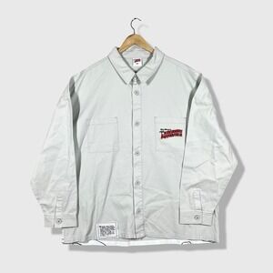 Disney Sorcerer's Apprentice Button Up Mens XL Grey Mickey Mouse Graphic Shacket